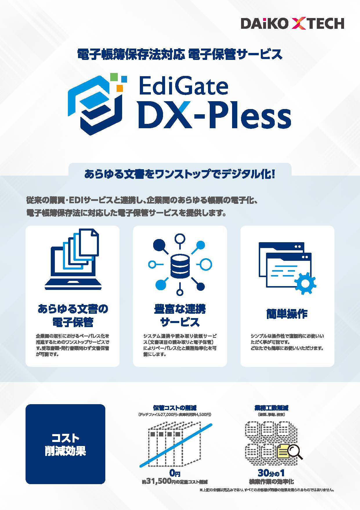 EdiGate DX-Pless｜電子帳簿保存法対応 電子保管サービス
