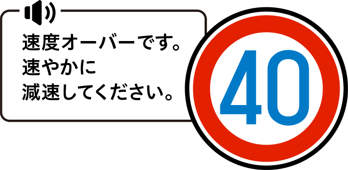 速度標識の速度を大幅に超過